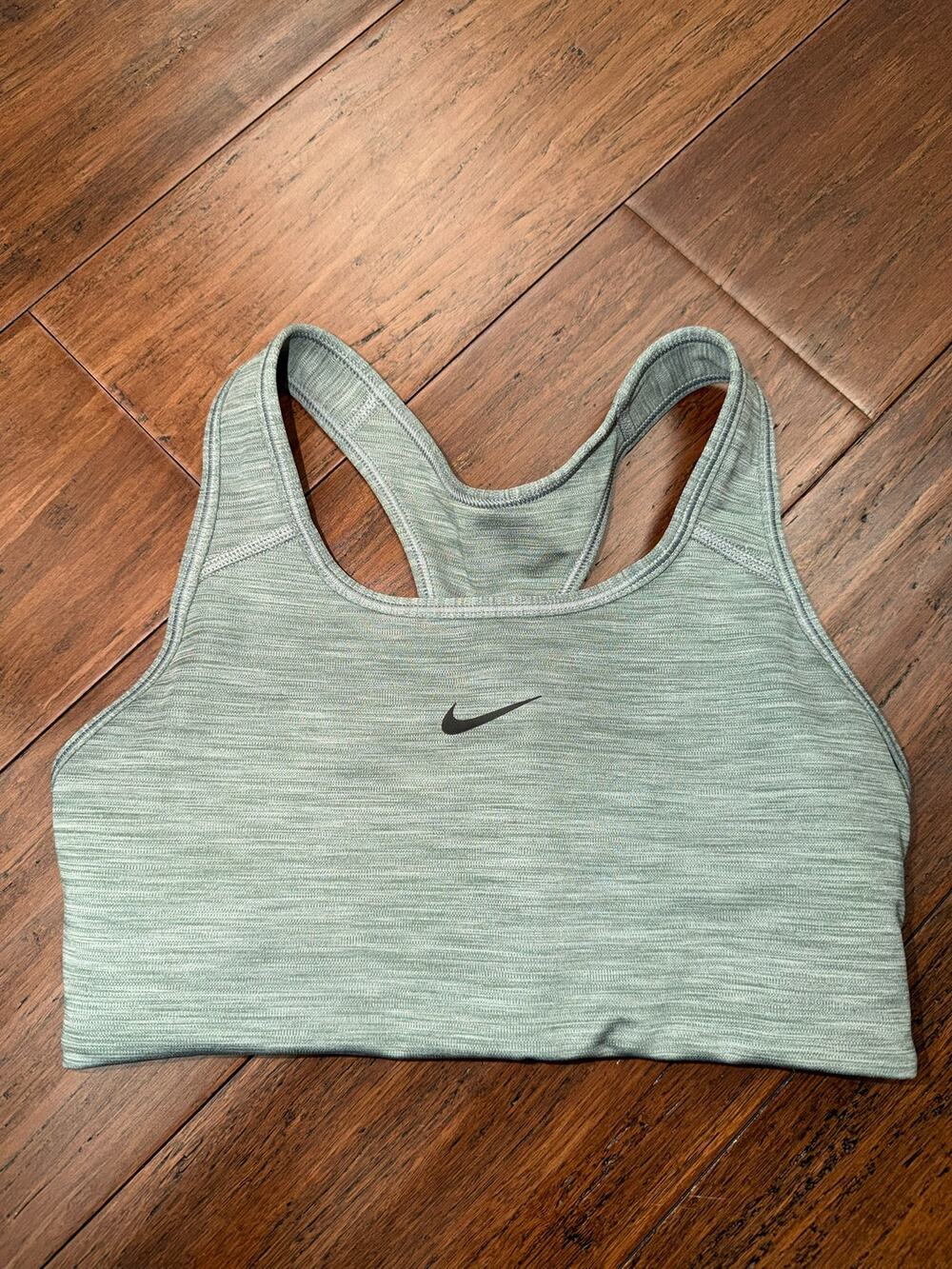 Gray Nike Women's Swoosh Dri-FIT Sports Bra S Small